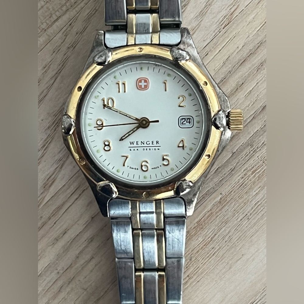 Wenger Ladies Watch S.A.K. Design White Dial Two Tone Bracelet Date Window